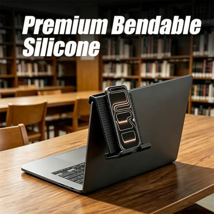 Portable Foldable Silicone Phone Laptop Pad Stand Black - color: Black