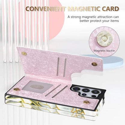 NNH Compatible with Samsung Galaxy S22 Ultra Wallet Case with RFID Blocking Card Slots Flip PU Leather Kickstand Double Magnetic Clasp Design Cover for Galaxy S22 Ultra(6.8 inch-Magnolia Flowers) - color: Magnolia Flowers, size: Galaxy S22 Ultra 6.8 inch