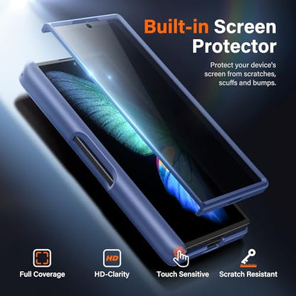 MOBOSI for Z Fold 6 Case with Privacy Screen Protector, Blue - color: Blue