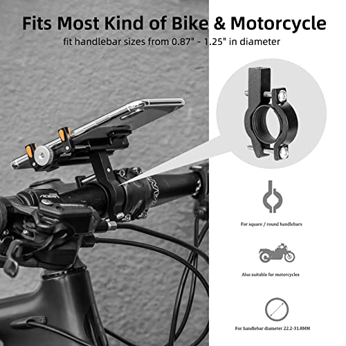 ROCKBROS Bike Phone Holder, Motorcycle Phone Mount,5-Claw Lock Anti-Shake - color: Orange
