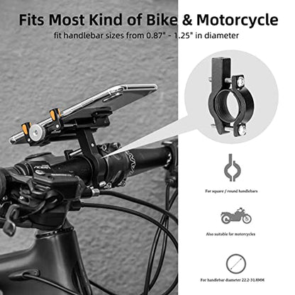 ROCKBROS Bike Phone Holder, Motorcycle Phone Mount,5-Claw Lock Anti-Shake - color: Orange
