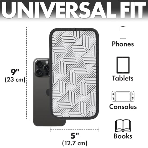 Flight Flap Airplane Phone Holder - Foldable Phone Stand for Plane Travel - color: Mono Lines, size: Large