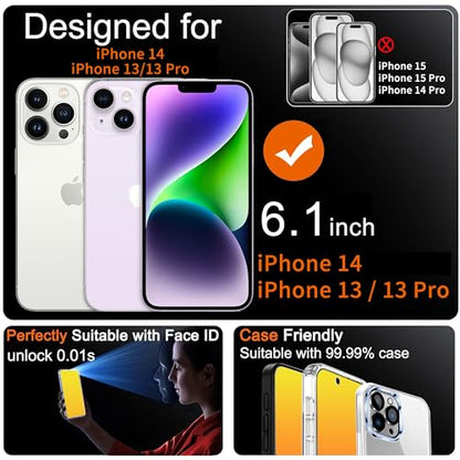 Privacy Screen Protector for iPhone 14/13 /13 Pro (Gold) - color: for iPhone 14 / 13 / 13 Pro (Gold)