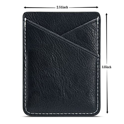 PU Leather Phone Card Holder, Stick-On for iPhone Samsung & More - color: Black-2pc