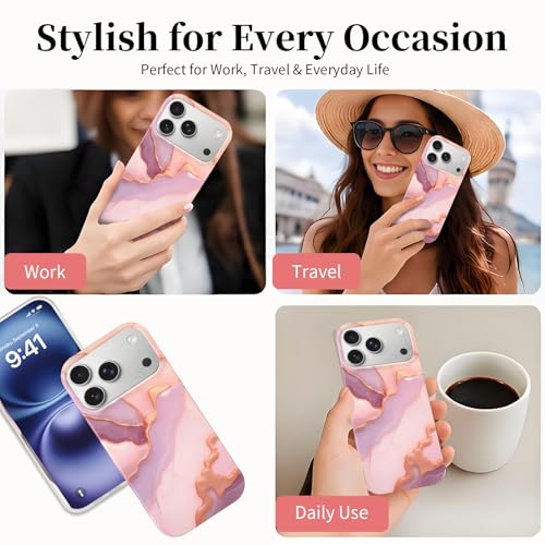 Case Compatible with iPhone 17 Pro Max, 2025 Anti-Yellow Ultra Transparent Soft TPU Phone Case, Shockproof Anti-Slip Slim Lightweight Full Coverage Protective (Marble Pattern 3) - color: Marble pattern 3