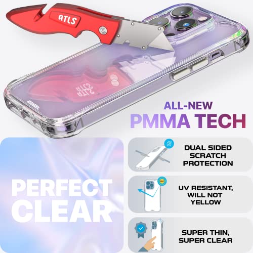 REBEL Phone Clear Case for iPhone 14 Pro [Crystal Series Gen-4] Non-Yellowing, Transparent, Anti-Scratch, Protective Shockproof Bumpers, Metal Buttons, 6.1 Inch 2023 Cover (Crystal Clear, No MagSafe) - color: Crystal Clear, No MagSafe, size: iPhone 14 Pro