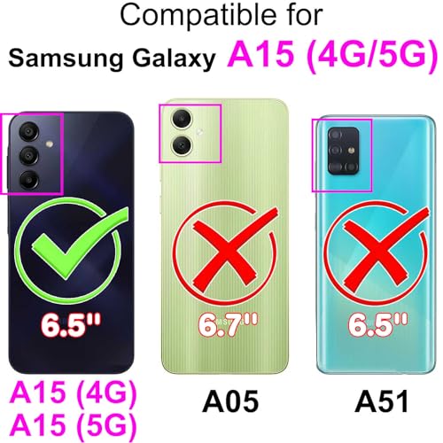 for Samsung Galaxy A15 5G Wallet case, Pink-Girl | 3 Card Holders, Kickstand, Shockproof TPU Shell, PU Leather, Magnetic Closure, Protective Flip Folio Cover, Women - color: 1