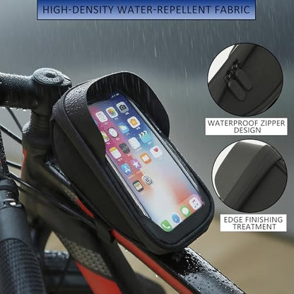 Bike Phone Mount Bag, Waterproof Bicycle Phone Holder with Touchscreen & Sun Visor, Frame Phone Bag Fits Up to 7 Inch Phones for Cycling Commute - style: Arc