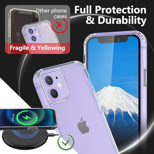 ONES for iPhone 12/12 Pro Slim Case Clear, [PC + TPU Hybrid][Military-Grade Drop Protection][Anti-Yellowing], Shockproof Silicone Hard Cover, Transparent Case - color: HD Highly Clear, size: iPhone 12Pro / 12
