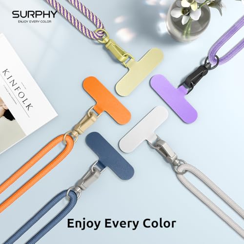 SURPHY Phone Lanyard Crossbody, Phone Strap Crossbody with 2 Tether Tabs - color: Denim Blue
