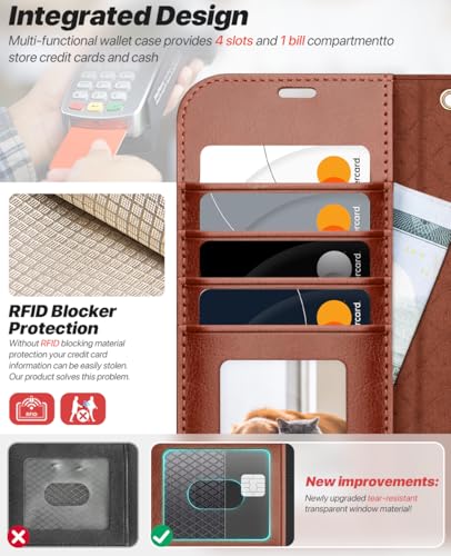 OCASE for iPhone Air Detachable Wallet Case with Card Holder, 2 in 1 PU Leather Flip Folio with RFID Blocking Stand Wrist Strap Shockproof Phone Cover 6.5 Inch 2025, Dark Brown - color: Dark Brown, size: iPhone Air