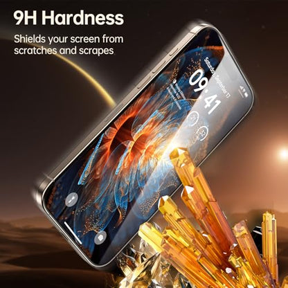 2-Pack for iPhone 16 Pro Privacy Screen Protector Easy to Install,Anti-spy Auto-Dust Removal Military Grade Protection Bubble-Free Full Coverage Case Friendly 9H+ Tempered Glass