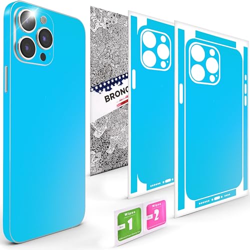 2Pcs Skin Wrap Compatible for iPhone 15 Pro – Slim Decal Vinyl Protective Film for Sides & Back – Sleek Fit, Premium Look – Compatible with All iPhone 15 Pro Cases - Matte Ocean Blue - color: Matte Ocean Blue