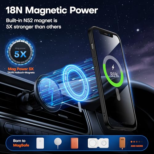 TAURI 3 in 1 Magnetic for iPhone 13 Pro Case Matte Black, with 2X HD Screen Protector, 12 FT Drop Protection, Compatible with Magsafe Case for iPhone 13 Pro Phone Case 6.1 inch - color: F-Matte Black