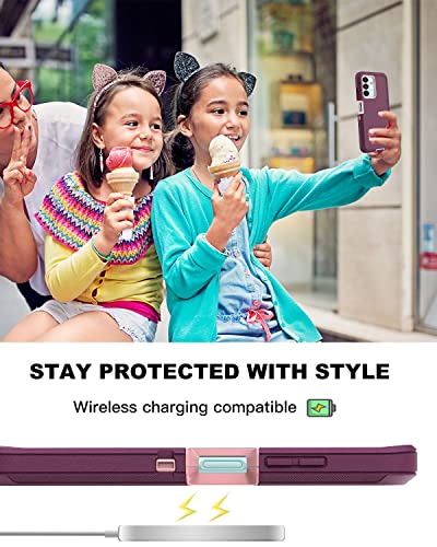 AICase for Galaxy A13 5G Case, Heavy Duty Drop Protection Full Body Rugged Shockproof/Dust Proof Layer Military Protective Tough Durable Phone Cover for Samsung Galaxy A13 5G Burgundy - color: Burgundy