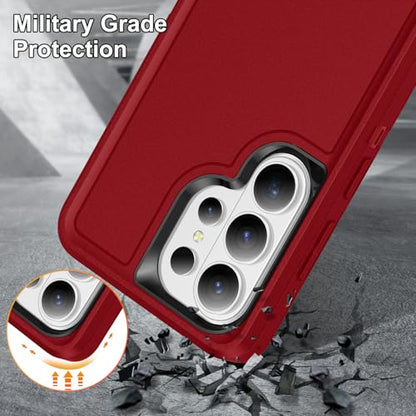 Shockproof Case for Samsung Galaxy S26 Ultra 6.9 inch,Heavy Duty Rugged Military Grade Protection,Hard Sturdy Phone Cover for Samsung S26 Ultra,Black Red - color: Black Red