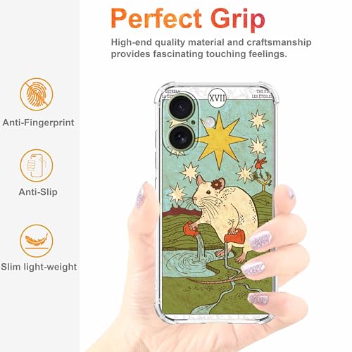 Case for iPhone 17 with Tarot Card Design,Aesthetic Cute Rat Pattern,Trendy Soft TPU Bumper Phone Cover,6.3"(Rat,17) - color: Rat, size: iPhone 17