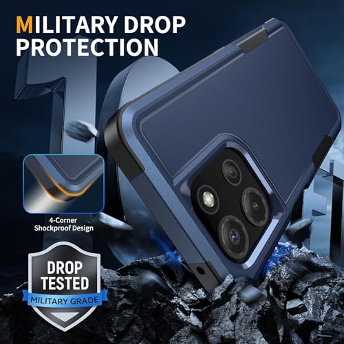 Vinve for Moto G Power 2025 Case with HD Screen Protector, Military-Grade Shockproof & Dual-Layer Protection, Anti-Slip Grip Design Phone Case, Blue - color: Blue