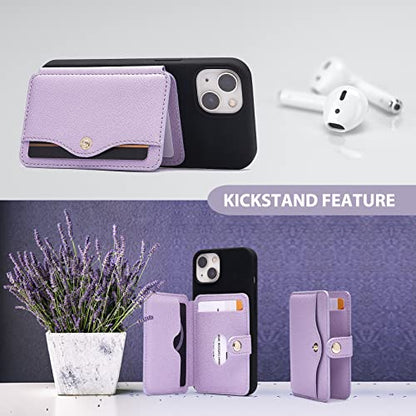 M-Plateau Slim Leather Phone Wallet Stick on With Adhesive Sticker - color: Lavender