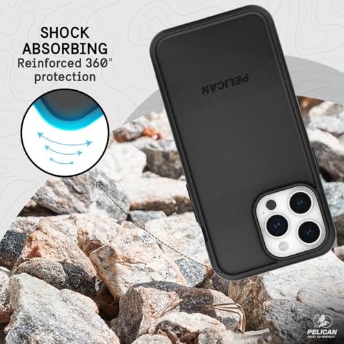 Pelican Protector iPhone 15 Pro Max Case - Rugged MagSafe Phone Case -Black | Magnetic Phone Case w/16ft Military-Grade Drop Protection - Anti-Scratch, Heavy Duty Phone Cover for iPhone 15 Pro Max - color: Protector Black, style: MagSafe