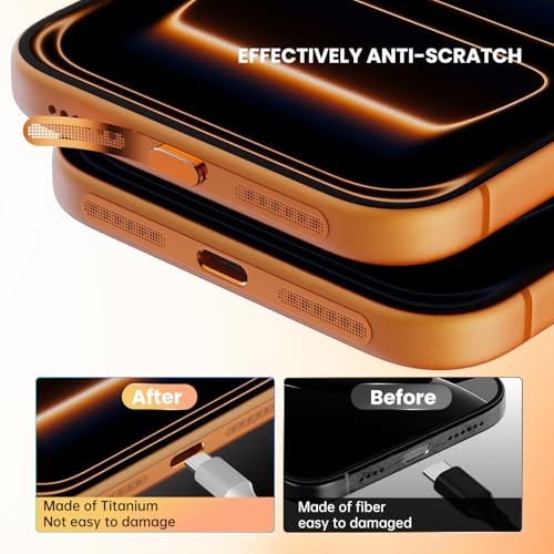 5PCS USB C Port Dust Plug & Speaker Dust Cover for iPhone 17 Pro Max - color: Orange