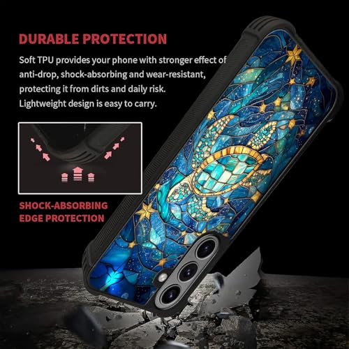 for Samsung Galaxy S26 Case,Soft Silicone Shockproof Bumper Camera Protection Phone Case-Glass Star Turtle - color: Glass Star Turtle, size: Samsung Galaxy S26