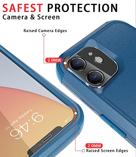 Diverbox for iPhone 11 Case [Shockproof] [Dropproof] [Tempered Glass Screen Protector],Heavy Duty Protection Phone Case Cover for Apple iPhone 11 (Blue-3in1) - color: Blue-3in1