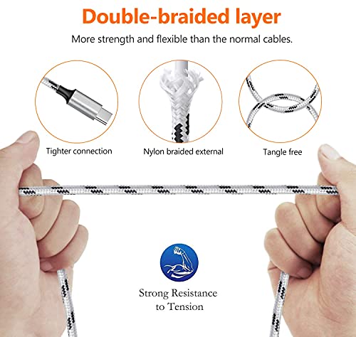 Multi Charger Cable, 6ft 2Pack Braided Multi USB Cable 3 in 1 Charging Cord