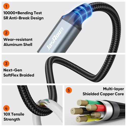 15 ft USB C Cable Fast Charging 100W, Extra Long USBC Charger Cord - size: 15 Feet