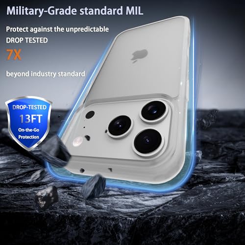 for iPhone 17 Pro Max Case Translucent Matte iPhone Cover, [10 FT Military Grade Drop Protection] Slim Durable Shockproof Protective Bumper (Frosted White, 17 PRO MAX) - color: Frosted White, size: iPhone 17 Pro Max
