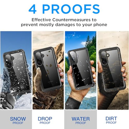 AICase for Samsung Galaxy S26 Plus Case Waterproof, Clear Water Proof Shockproof Snowproof Dustproof Full Body Rugged Transparent Underwater Phone Case for Galaxy S26 Plus Built-in Screen Protector - size: S26 PLUS