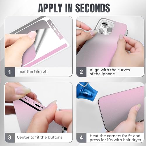 2Pcs Skin Wrap Compatible for iPhone 15 Pro – Slim Decal Vinyl Protective Film for Sides & Back – Sleek Fit, Premium Look – Compatible with All iPhone 15 Pro Cases - Nardo Gray - color: Nardo Gray