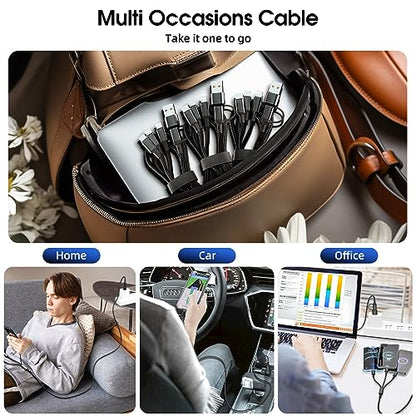 Ankndo 6 in 1 Multi Charging Cable, Multi Charger Cable for All Devices - color: Black