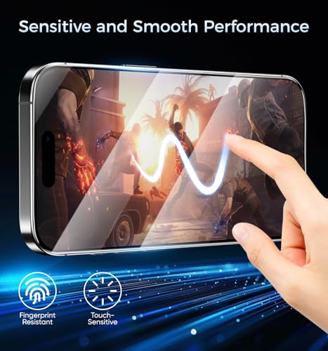 MAGIC JOHN 3rd Gen Upgraded for iPhone 15/16 Screen Protector Easy Install - size: iPhone 16/15-6.1''