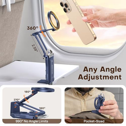OMOTON TP02 360°Rotating Adjustable Aluminum for MagSafe Tripod, Navy Blue - color: 3-Navy Blue