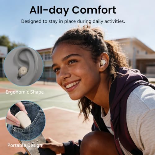 TOZO A1 Wireless Earbuds Bluetooth 5.3 Light Weight in Ear Headphones - color: Light Khaki