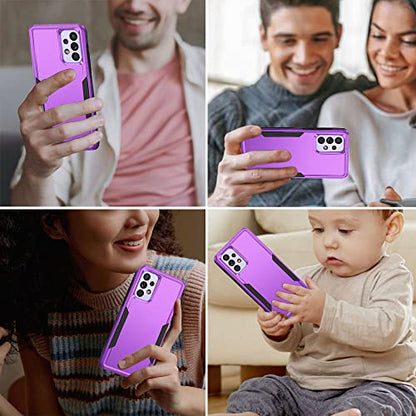 for Samsung A53 5G Case, Galaxy A53 5G Case with Screen Protector,Full Body Protection Durable Rubber Cover Phone Case for Samsung Galaxy A53 5G,Purple - color: 2 Purple