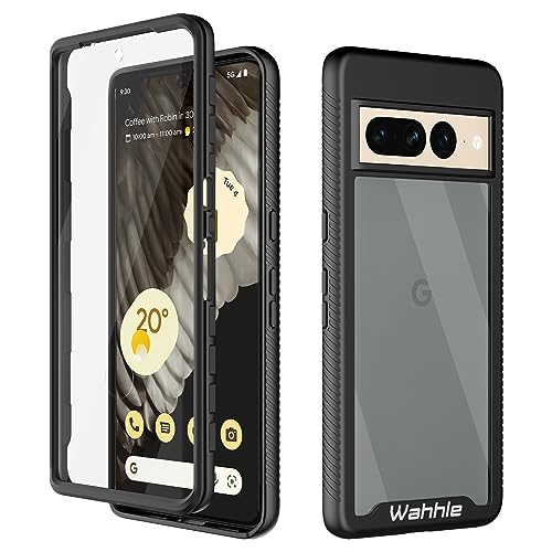 Compatible with Google Pixel 7 Pro Case, Built in Screen Protector Full Body Shockproof Slim Fit Bumper Protective Phone Cover Men Women-Black/Clear - size: Google Pixel 7 Pro