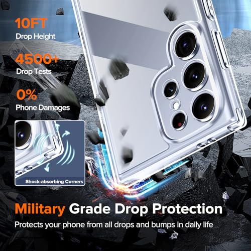 ivoler 3-in-1 Case for Samsung Galaxy S25 Ultra 5G 6.9” with 2 Pack Tempered Glass Screen Protector[Full Coverage], [Military Grade Protection] Slim Phone Bumper Cover Clear [Non-Yellowing]