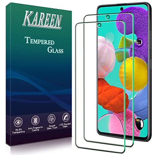 KAREEN 2 Pack Screen Protector for Samsung Galaxy A51, A51 5G, A51 5G UW - size: [Regular]Samsung A51