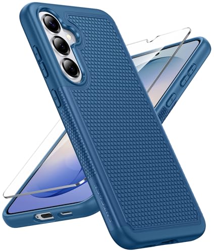 FNTCASE for Samsung Galaxy S26 Phone Case: Dual Layer Non Slip Protective | With Screen Protector, Shockproof Drop Protection, Matte Textured Protective Cell Phone Cover, for Daily Use, Blue - color: Blue, size: For Galaxy S26