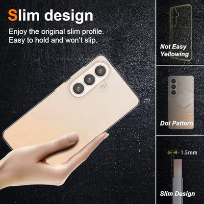 Silicone Clear for Samsung Galaxy S26 Plus Case,Thin with Comfort Grip | Soft Slim-Fit TPU Galaxy S26 Plus Phone Cover,Non-Slip,Shockproof Protection,Scrath-Resistant