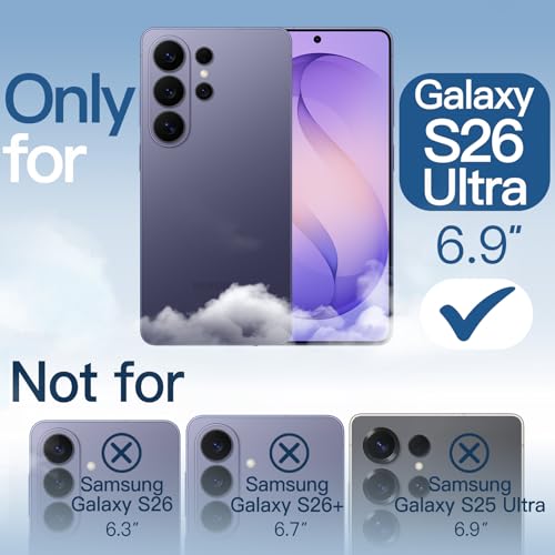JETech Magnetic Case for Galaxy S26 Ultra, Heron Purple | Compatible with MagSafe, Full Camera Lens Protection, Shockproof Protective Phone Cover, Scratch Resistant Clear Back - color: Heron Purple, size: Galaxy S26 Ultra