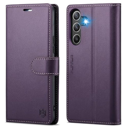 FLIPALM Wallet Case for Samsung Galaxy A15 5G, Purple | Card Holder, RFID Blocking, PU Leather Folio Flip, Kickstand, Protective Shockproof Cover - color: Purple