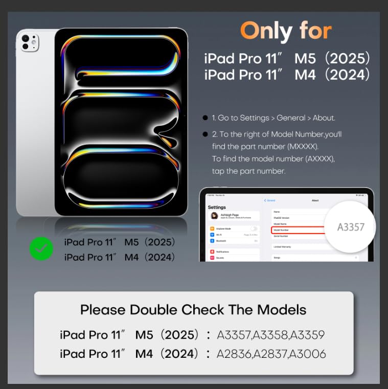 OMOTON 2 Pack 4 Way Privacy Screen Protector for iPad Pro 11 inch M5 M4 - size: iPad Pro 11''