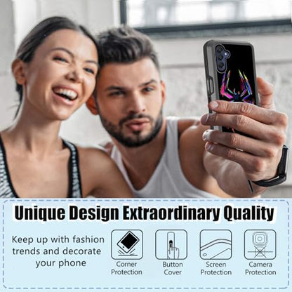 Compatible for Samsung Galaxy A15 Case with Screen Protector, Spider Cool Full Body Heavy Duty Black Shockproof 3-Layer Protective Case for Boys Men - color: Spider