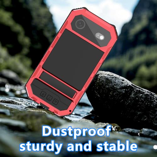 Lunivop Compatibility with iPhone Air Case 6.5'' 2025 Heavy Duty with Built in Screen Protector Lens Protection Rugged Stand 360 Full Body Military Grade Metal Bumper Phone Cases Men 17 Air Red - color: Red, size: iPhone 17 Air 6.5 2025
