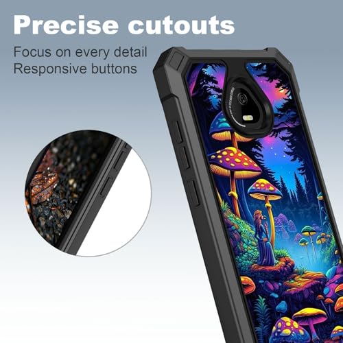 for Schok Volt Sv67q Sv67332 Case with Screen Protector, Military Grade Drop Protection, Dual Layer Hybrid Shockproof Protection TPU Phone Case for Schok Volt Sv67q, Mushrooms Girl - color: Mushrooms Girl