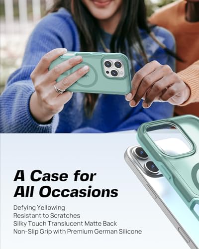 ArtsEvo Strong Magnetic for iPhone 16 Pro Case, Compatible with MagSafe, 360° Military-Grade Protection, Slim Translucent Matte Phone Case, Cyan-Blue - color: Cyan-Blue, size: iPhone 16 Pro