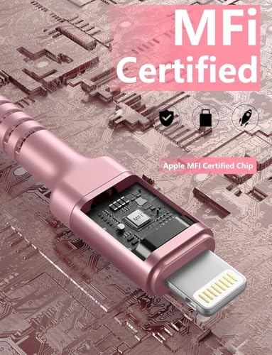 USB C to Lightning Cable 10FT, 2Pack iPhone Charger Fast Charging-Pink - color: Pink, size: 10FT, style: USB C to Lightning
